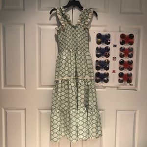 Shirred maxi dress handmade